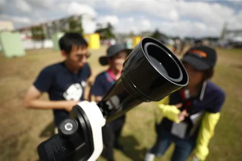 Annular Solar Eclipse in Taiwan, Chiayi - 21 Jun 2020 Stock Photos
