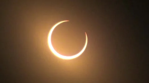 Annular solar eclipse time lapse. Beginning of Annularity 1920 x 1080 HD. Stock Footage 253203475