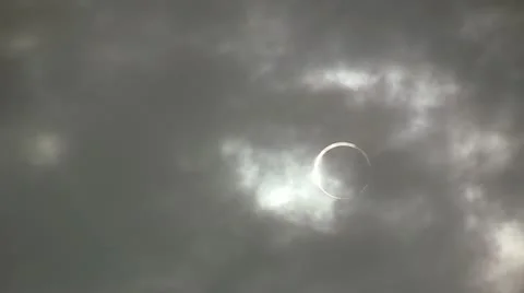 Annular Solar Eclipse (timelapse - post-totality) Video stock 11075422