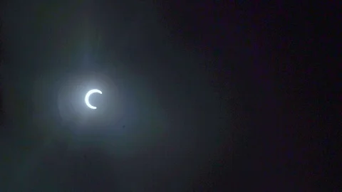 Annular Solar Eclipse (Timelapse x600) Ring of Fire 26Dec2019 Stock Footage 121941863