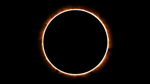 Annular solar eclipse white light and solar flare moving from north west an.. Stock Footage 271076831