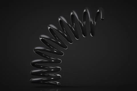 An annular spring rebounding from the surface. Stock Illustration