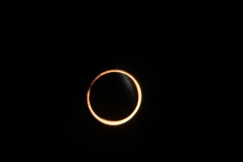 Annular sun eclipse from Chilean southern city of Coyhaique, Chile - 26 Feb 2017 Stock Photos