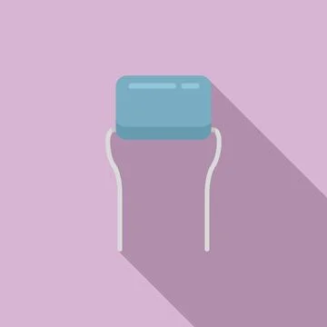Anode diode icon flat . Semiconductor component Stock Illustration