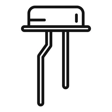 Anode diode icon outline vector. Semiconductor component Stock Illustration