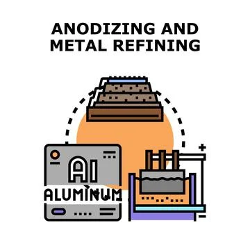 Anodizing and metal refining engineering industry concept Stock Illustration