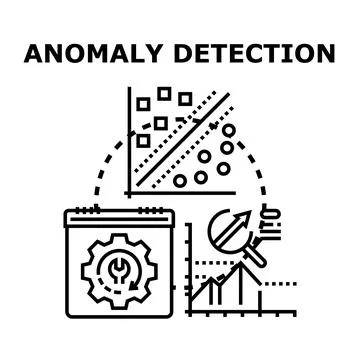 Anomaly detection data analysis identifying outliers concept Stockillustratie
