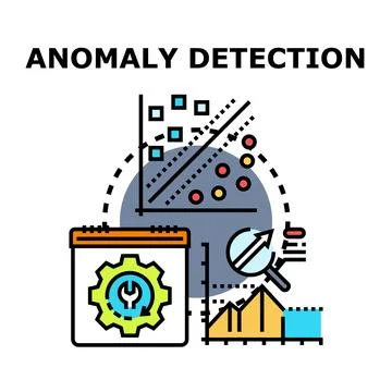 Anomaly detection data analysis identifying outliers concept Stockillustratie