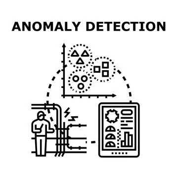 Anomaly detection process using data analysis technology Stock Illustration