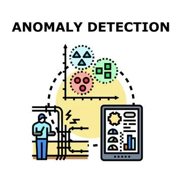Anomaly detection process using data analysis technology Stock Illustration