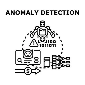 Anomaly detection system identifying unusual data patterns 스톡 일러스트