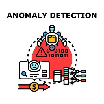 Anomaly detection system identifying unusual data patterns Illustrazione stock