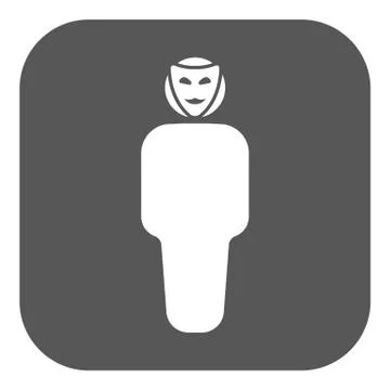 The anonym icon. Unknown and faceless, impersonal, featureless symbol. Flat Stock Illustration