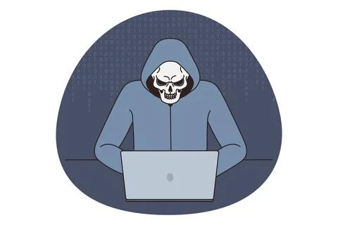 Anonymer Hacker bricht in Computersystem ein Anonymous hacker in hood and ... Stock Photos