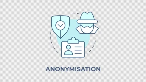 Anonymisation blue concept icon animation Stock Footage 337935056