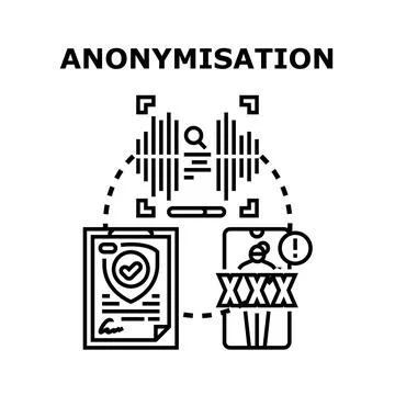 Anonymisation concept protecting personal data with privacy measures Stock Illustration
