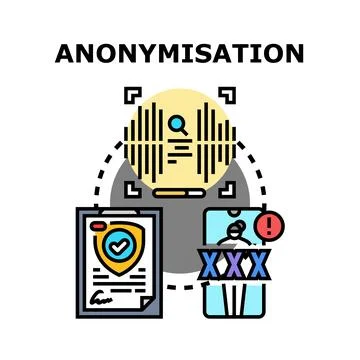 Anonymisation concept protecting personal data with privacy measures Stock Illustration