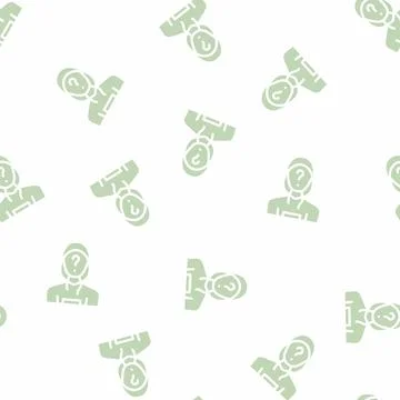 Anonymity financial technology glyph vector seamless pattern Stock Illustration