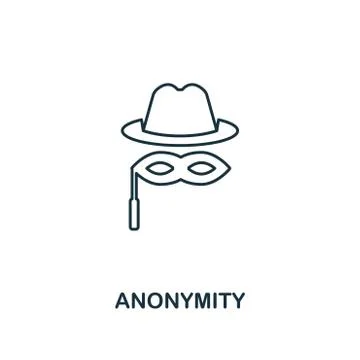 Anonymity outline icon. Thin line style design from blockchain icons collection Illustrazione stock