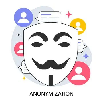 Anonymization. Anonymous unrecognizable profile. Online privacy Stock Illustration
