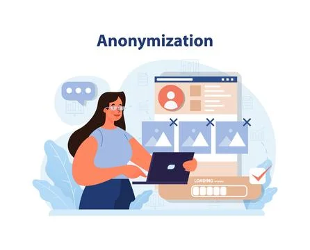 Anonymization concept. Flat vector illustration. Stock Illustration