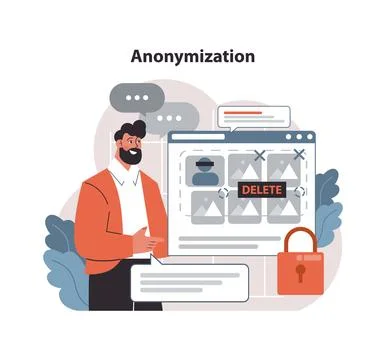 Anonymization concept. Flat vector illustration Stock Illustration