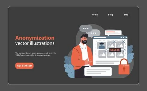 Anonymization concept. Flat vector illustration Stock Illustration
