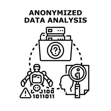 Anonymized data analysis concept analyzing secure information イラスト素材