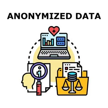 Anonymized data protecting personal privacy and information security Stock Illustration