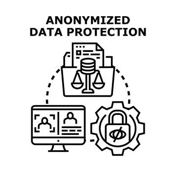 Anonymized data protection concept securing digital information Stockillustratie