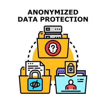 Anonymized data protection concept securing personal information Stock Illustration