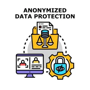 Anonymized data protection concept securing digital information Illustrazione stock