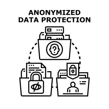 Anonymized data protection concept securing personal information Stock Illustration
