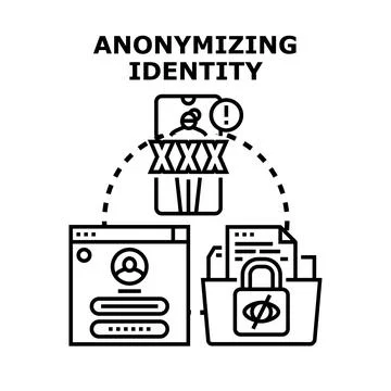 Anonymizing identity for online privacy and data protection Stockillustratie