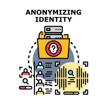 Anonymizing identity protecting user information data privacy Stock Illustration