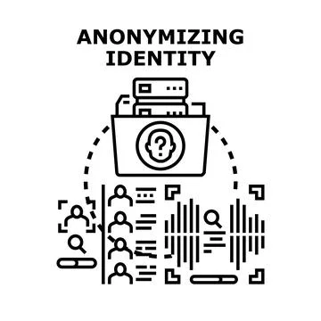 Anonymizing identity protecting user information data privacy Stock Illustration