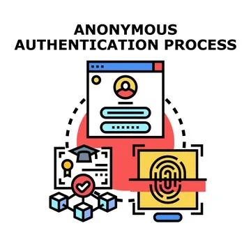 Anonymous authentication process for secure digital access Stock Illustration