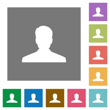 Anonymous avatar square flat icons Stock Illustration