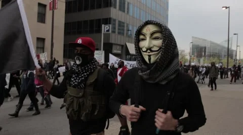 Anonymous Baltimore Protests Stock Footage 50139708
