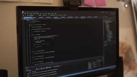 Anonymous Black Game Developer Coding Game In Unity Slow Pull Back Stock-Footage 88016635