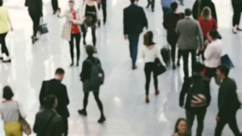 Anonymous blurred people walking Stock Footage 82697837