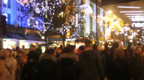 Anonymous Christmas crowds Stock Footage