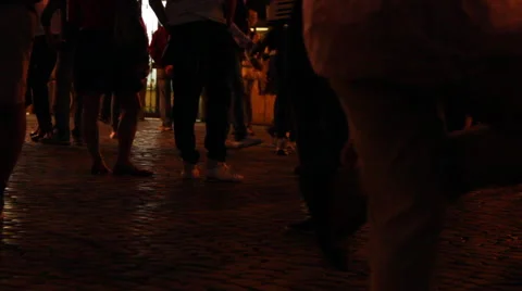 Anonymous city crowd at night time lapse Stock Footage 40267007