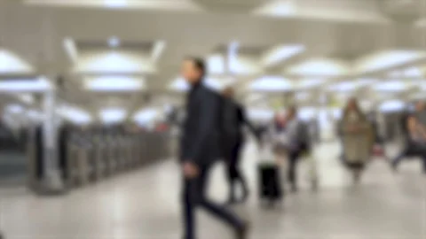 Anonymous Commuters in Underground Station Stock Footage 112125663