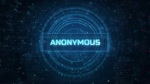 Anonymous computer hacking notification over hacking HUD background Stock Footage 197016114