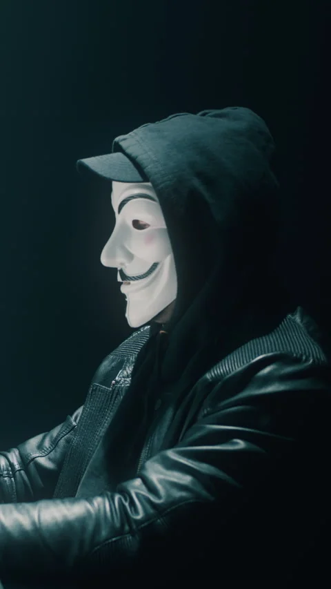 Anonymous computer trespasser hacking database Stock Footage 276576555
