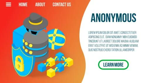 Anonymous concept banner, isometric style Stock Illustration
