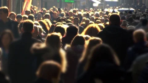 Anonymous Crowd  back light Stock Footage 81833099