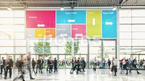 Anonymous Crowd of business people at a trade fair Stock Photos