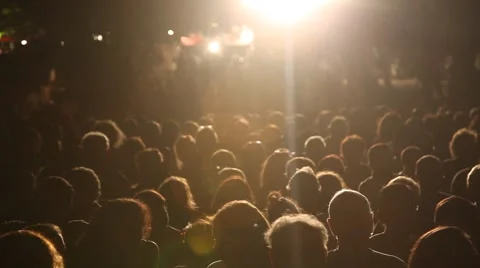 Anonymous crowd during a concert Stock Footage 42319276